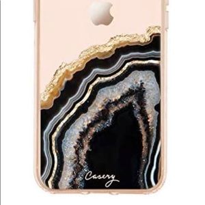 Casery iPhone Case Designed for Apple iPhone 11 Pro Max, Black & Gold Agate